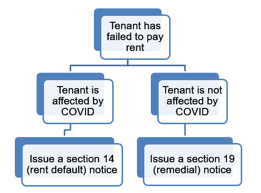 COVID-19 remedial and rent default notice processes