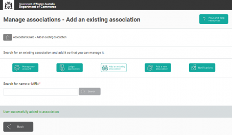 AssociationsOnline Add existing assoc