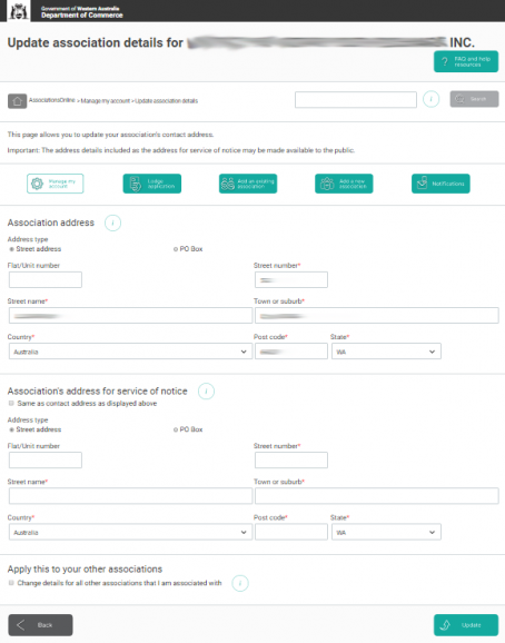 AssociationsOnline update assoc