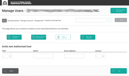 AssociationsOnline Invite User