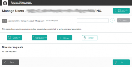 AssociationsOnline Manage user requests