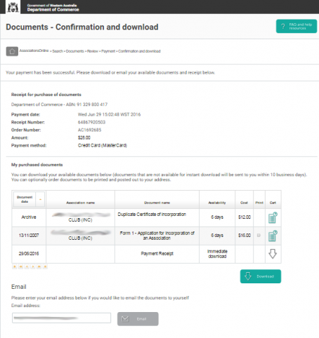 AssociationsOnline Doc confirmed