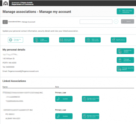 AssociationsOnline Manage My Account