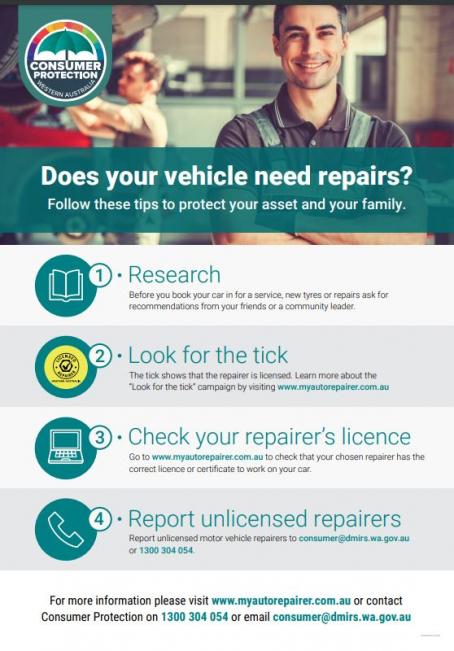 MV Repairers consumer flyer